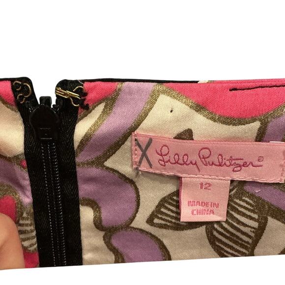 Lilly Pulitzer Womens Shauna Tunic Dress Size 12 Black Pink Formal Beachy Resort - Picture 4 of 10